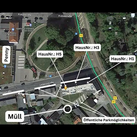 Wieko Leibnizstr. H3, Dg Links Апартаменты Плауэн